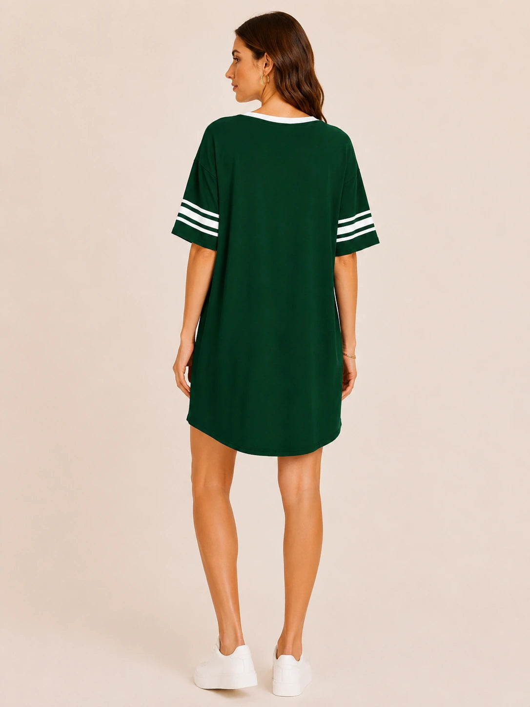 Tankaneo Women's Oversized V-Neck Sleep Shirt