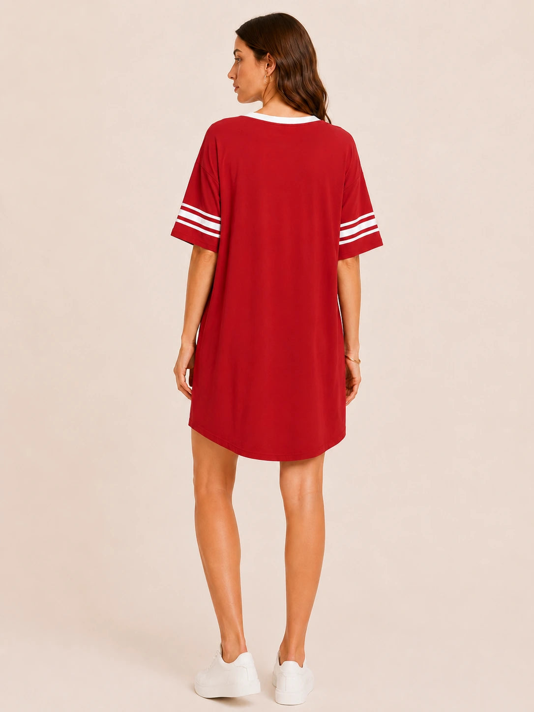 Tankaneo Women's Oversized V-Neck Sleep Shirt