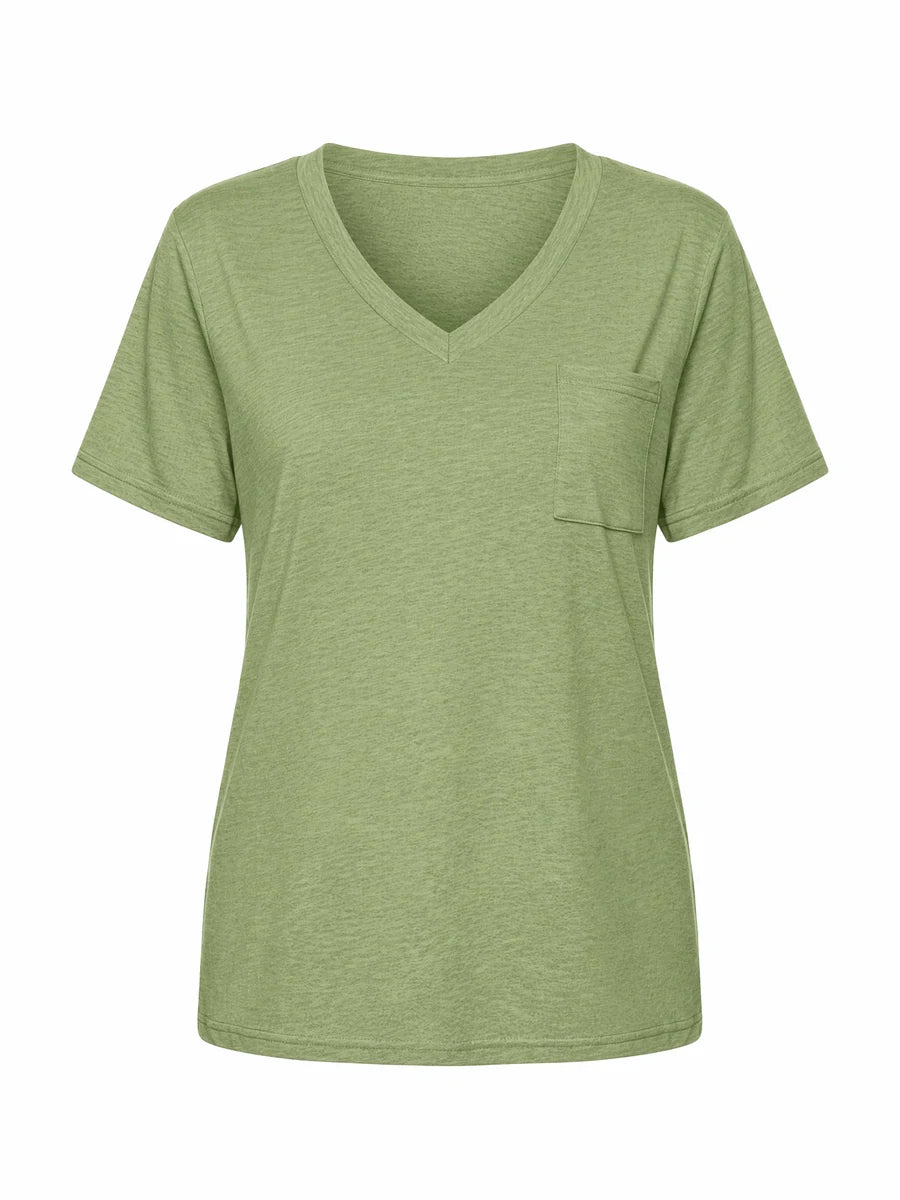 Tankaneo Women's Loose Fit V-Neck T-Shirt