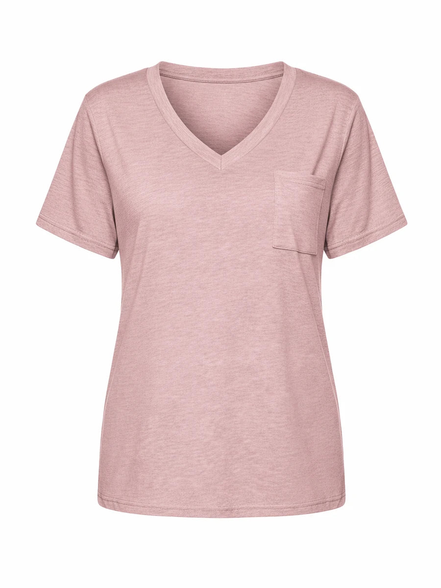 Tankaneo Women's Loose Fit V-Neck T-Shirt