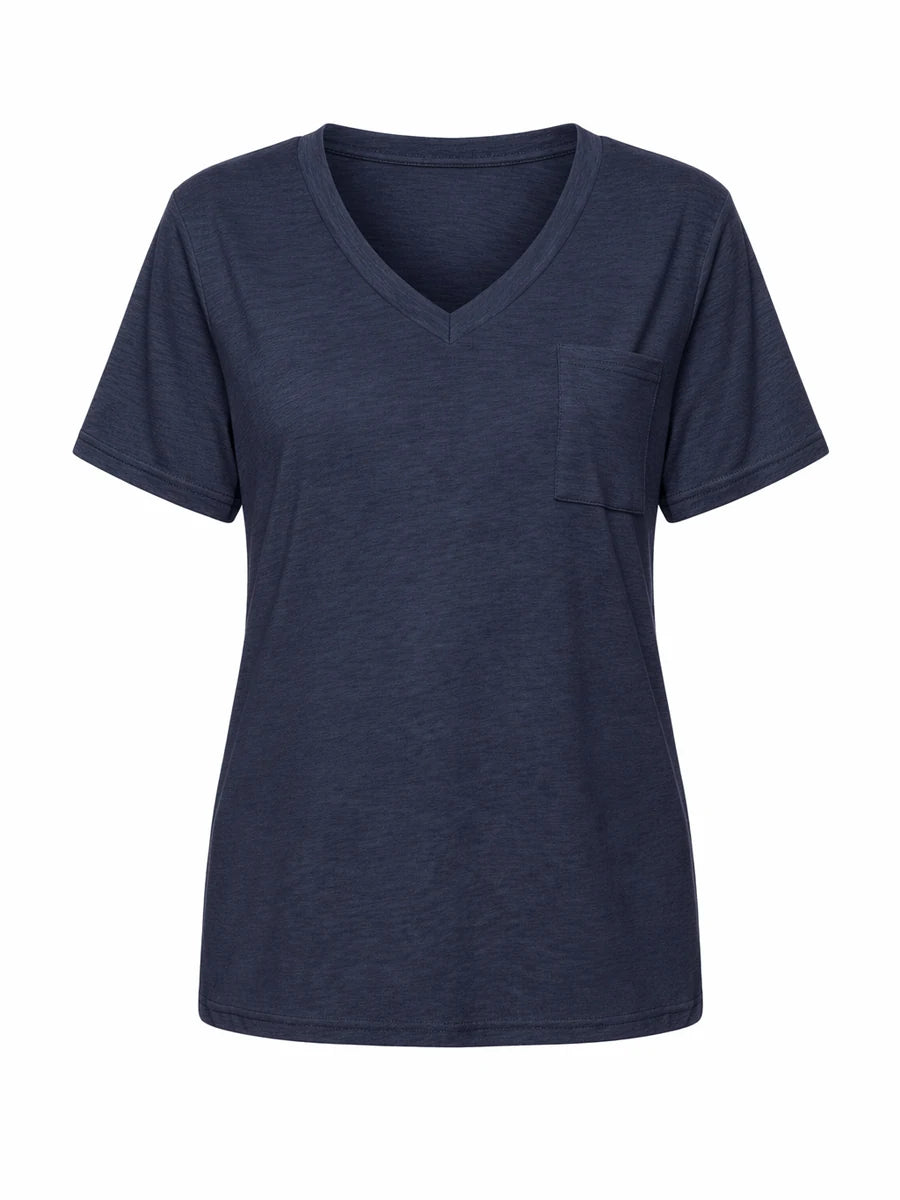 Tankaneo Women's Loose Fit V-Neck T-Shirt