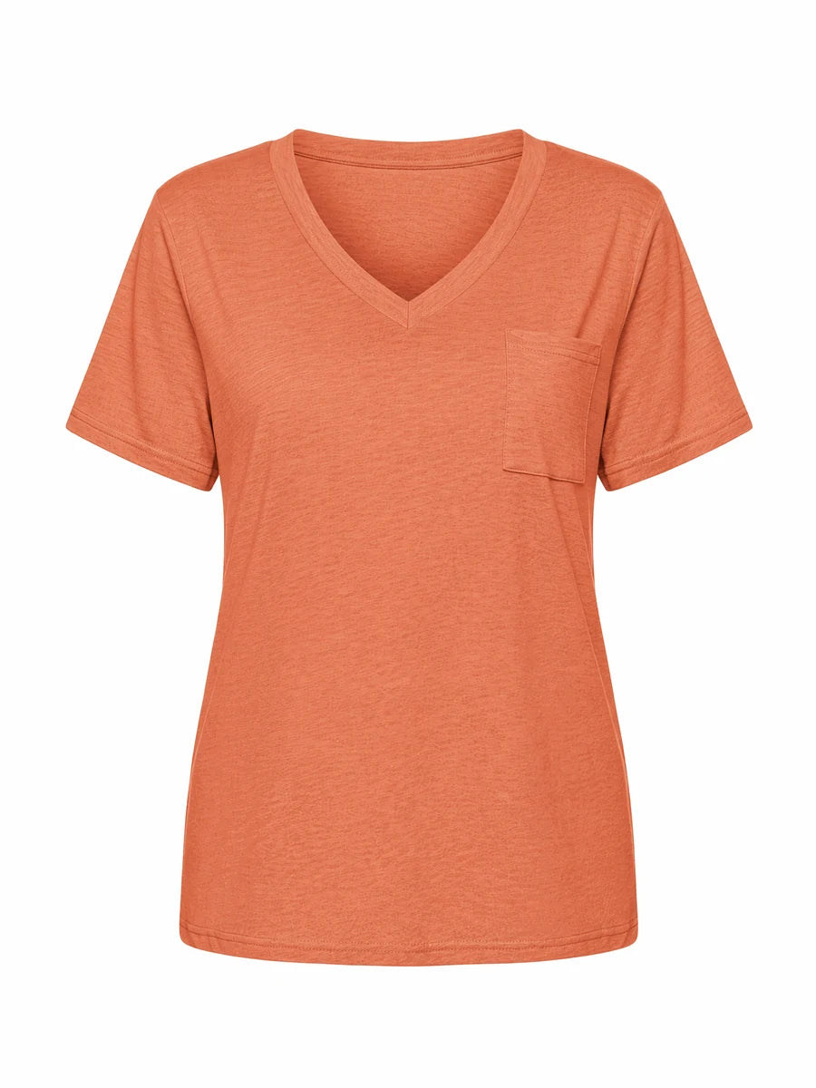 Tankaneo Women's Loose Fit V-Neck T-Shirt