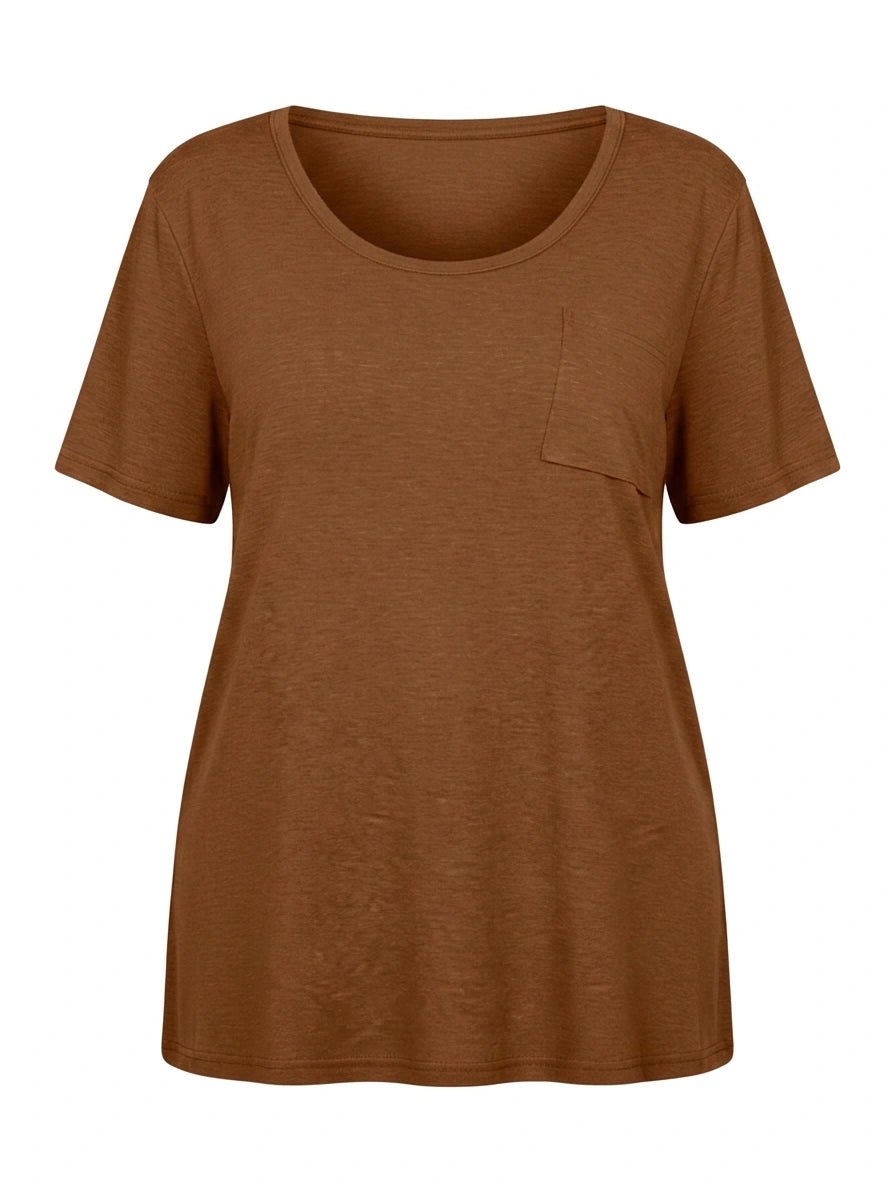 Tankaneo Women's Plus Size Crew Neck Tunic Top