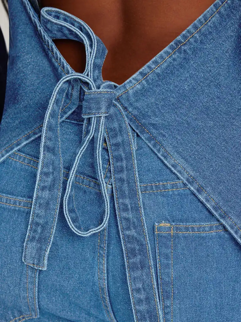 Tankaneo Women's Button-Down Denim Vest Top