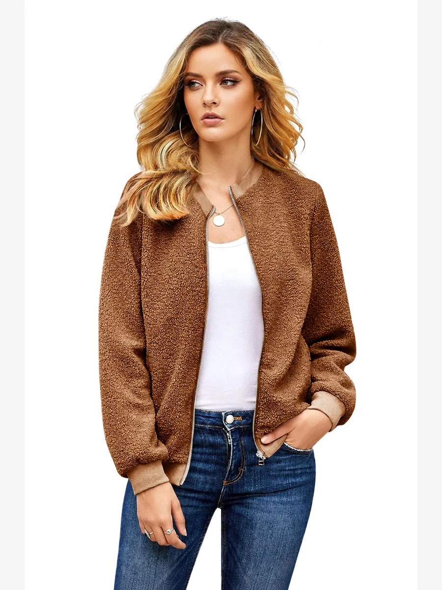 Tankaneo Women's Long Sleeve Fleece Jacket