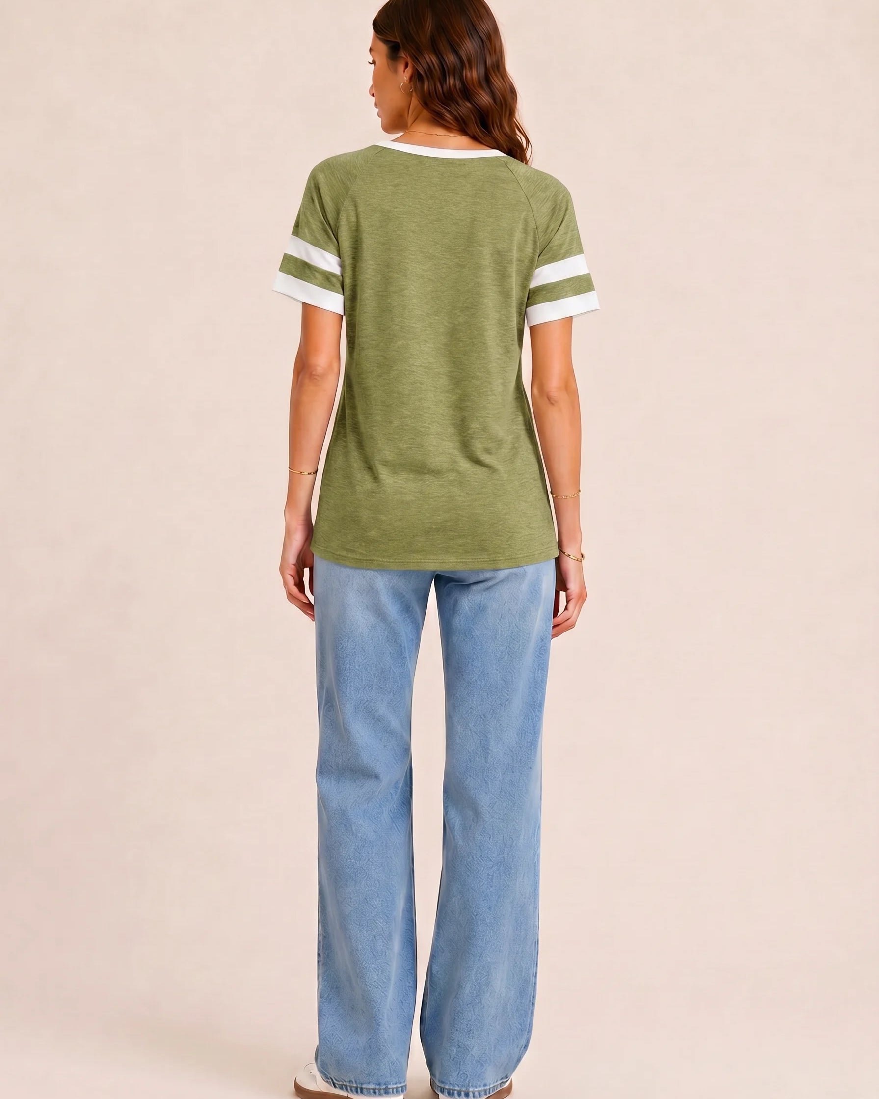 Tankaneo Women's Color Block V-Neck Tunic Top
