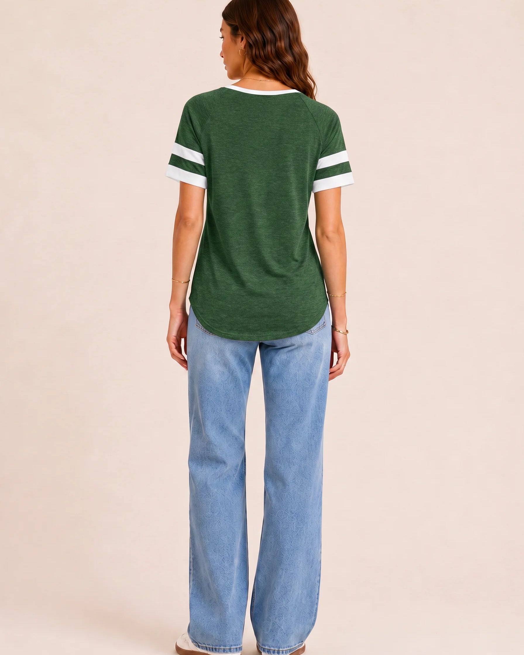 Tankaneo Women's Color Block V-Neck Tunic Top