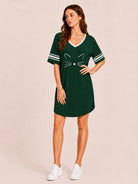 Tankaneo Women's Oversized V-Neck Sleep Shirt