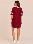 Tankaneo Women's Oversized V-Neck Sleep Shirt