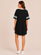 Tankaneo Women's Oversized V-Neck Sleep Shirt