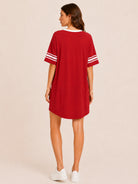 Tankaneo Women's Oversized V-Neck Sleep Shirt