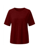 Tankaneo Women's Oversized 3/4 Sleeve Crewneck T-Shirt