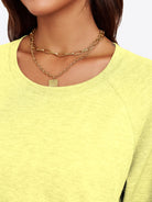 Tankaneo Women's Oversized 3/4 Sleeve Crewneck T-Shirt