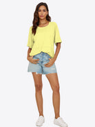 Tankaneo Women's Oversized 3/4 Sleeve Crewneck T-Shirt