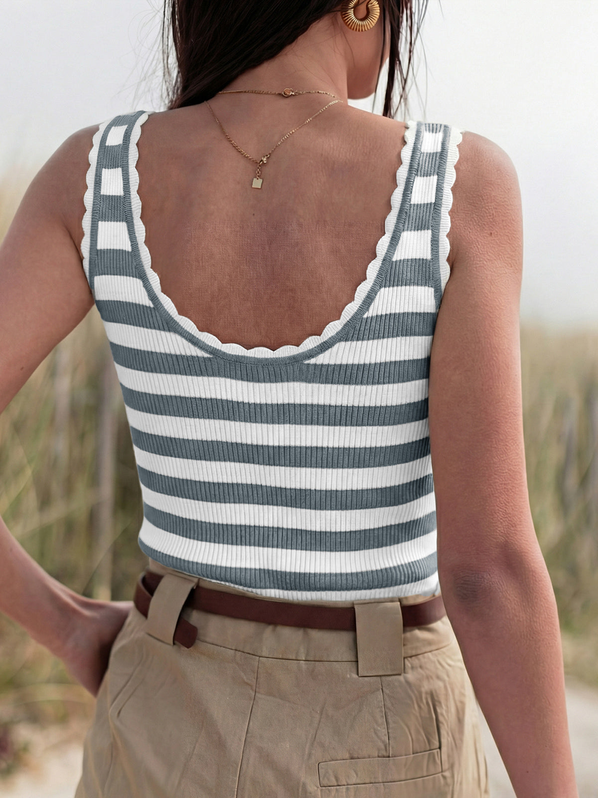Tankaneo Womens V Neck Striped Tank Tops 2026 Sleeveless Ribbed Knit Shirts Summer Casual Sexy Sweater Vest