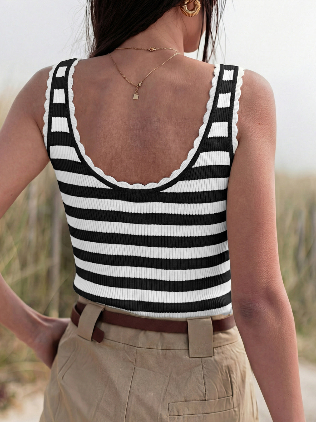 Tankaneo Womens V Neck Striped Tank Tops 2026 Sleeveless Ribbed Knit Shirts Summer Casual Sexy Sweater Vest