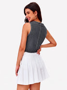 Tankaneo Women's V-Neck Denim Vest Top