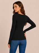 Tankaneo Women's Long Sleeve Henley Tunic Top