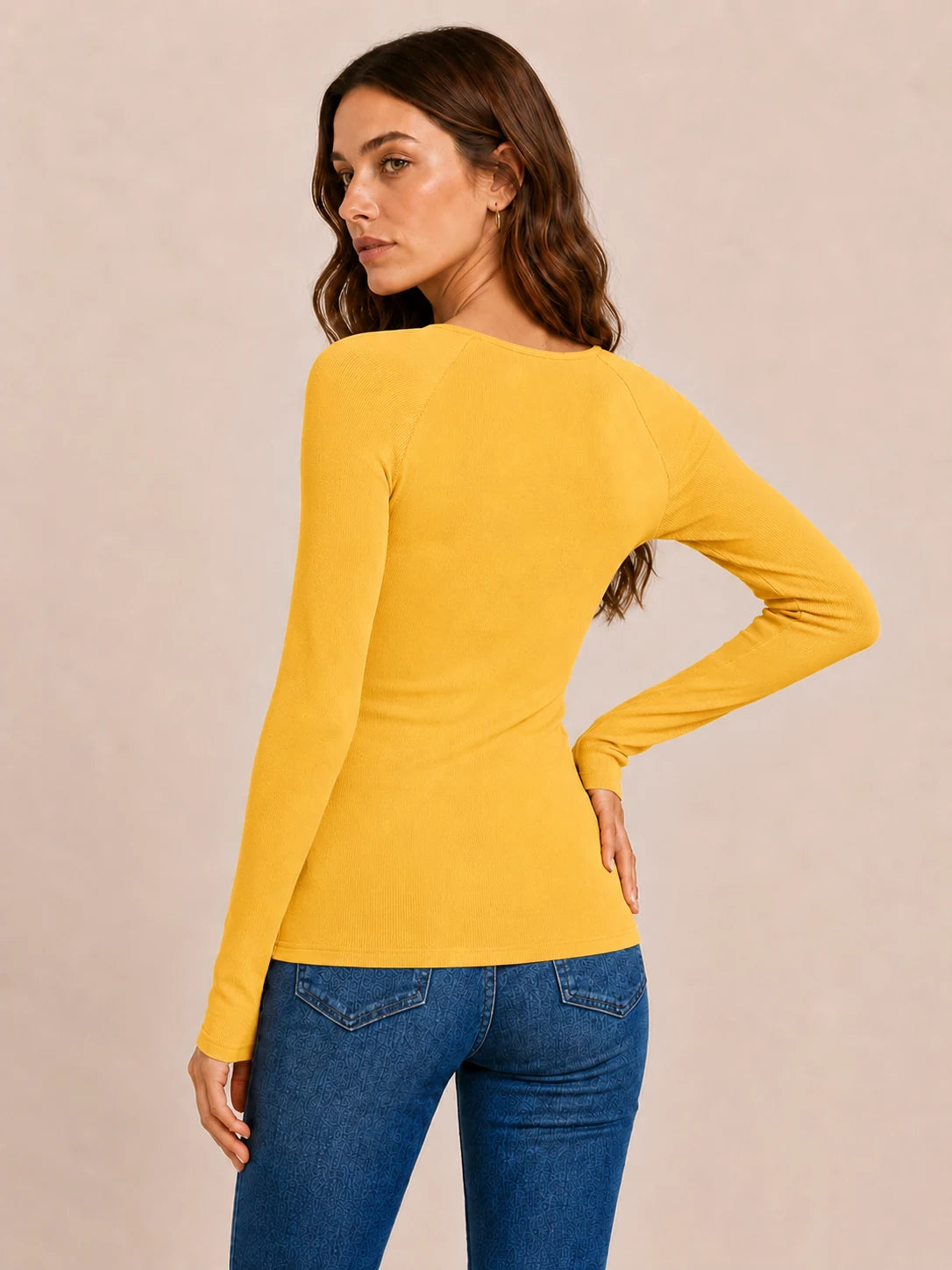 Tankaneo Women's Long Sleeve Henley Tunic Top