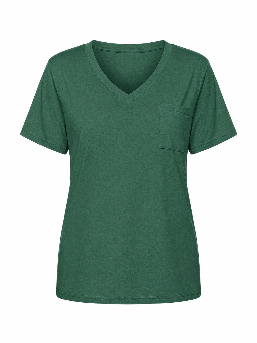 Tankaneo Women's Loose Fit V-Neck T-Shirt