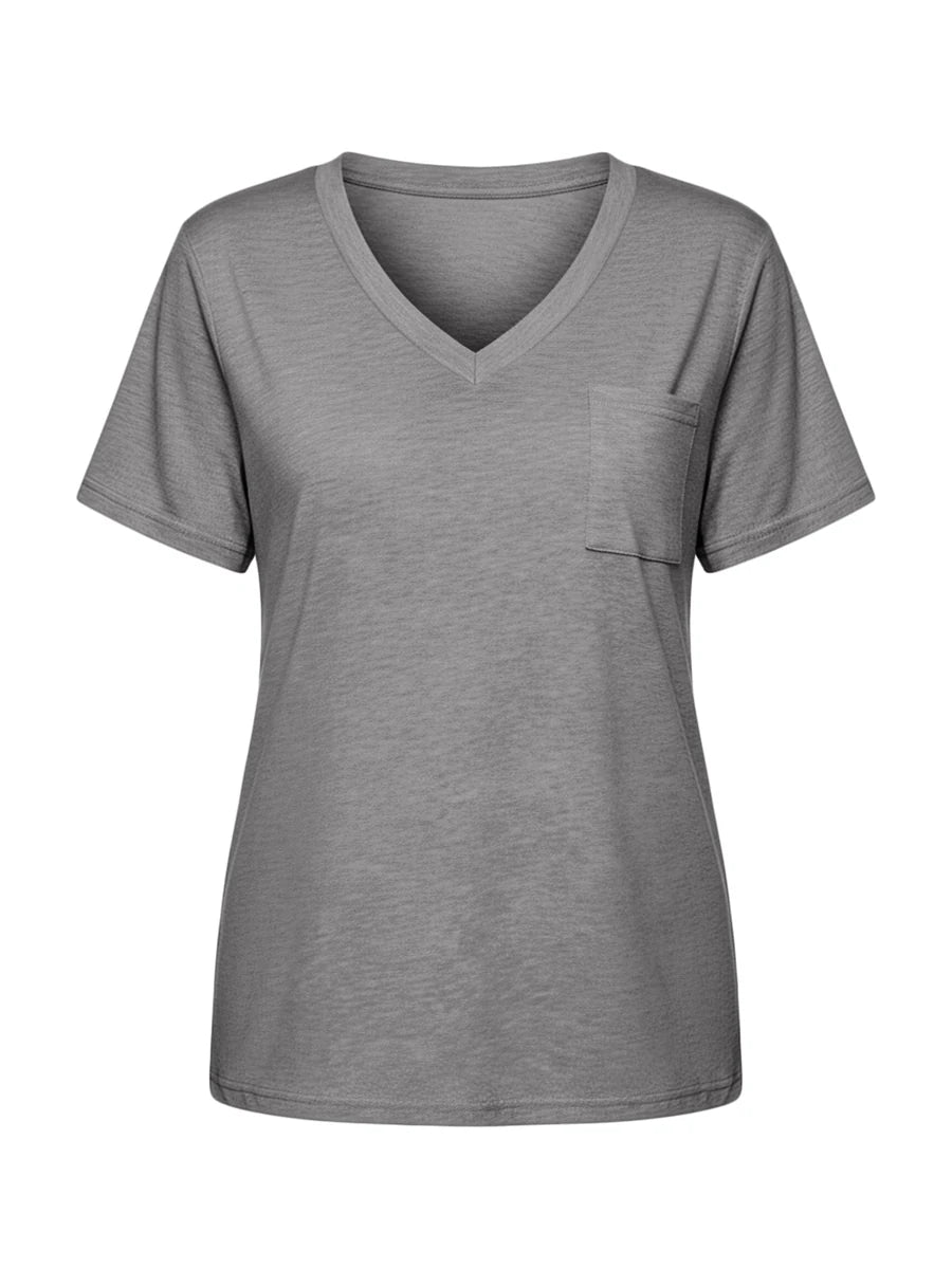 Tankaneo Women's Loose Fit V-Neck T-Shirt