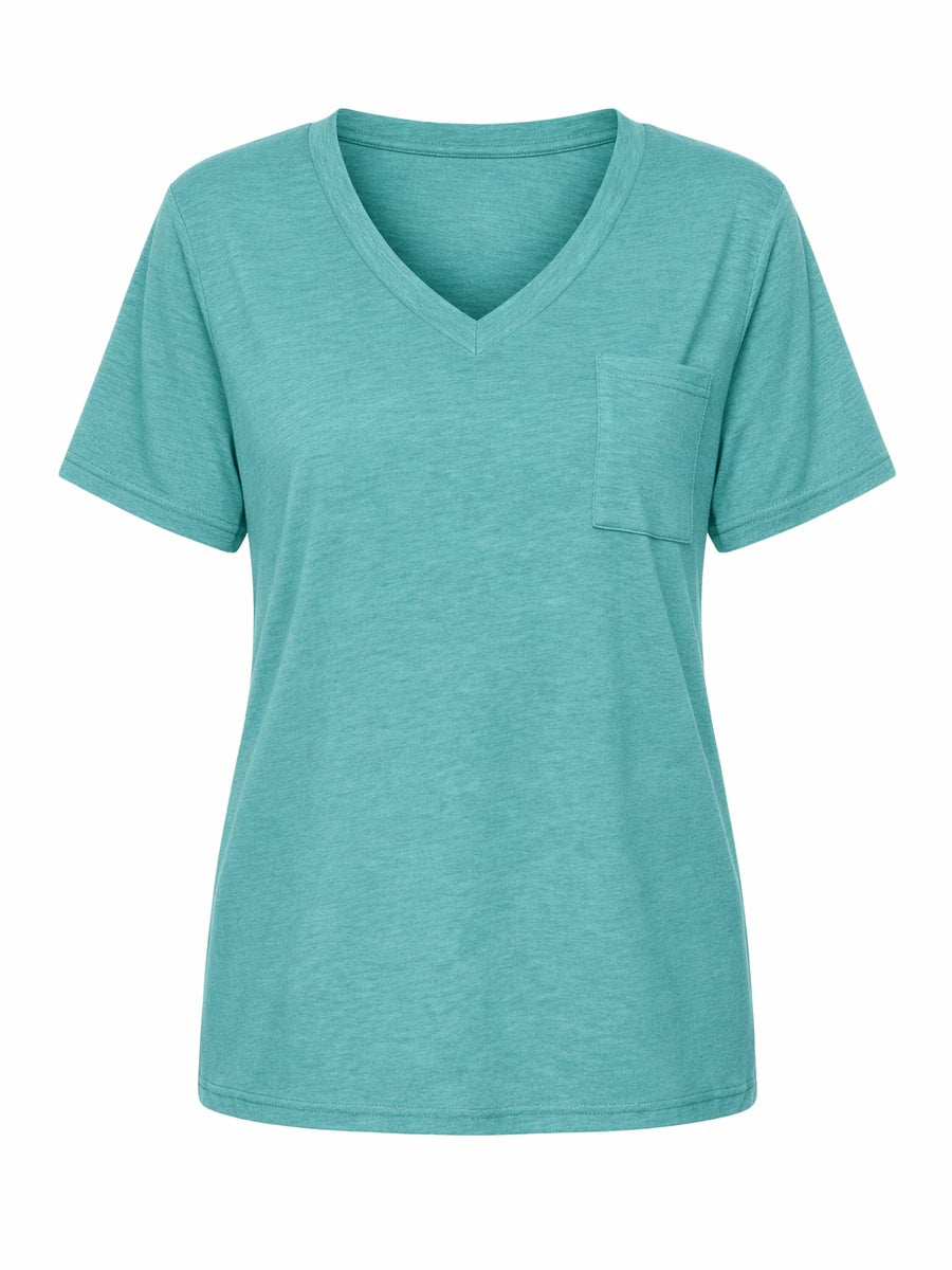 Tankaneo Women's Loose Fit V-Neck T-Shirt