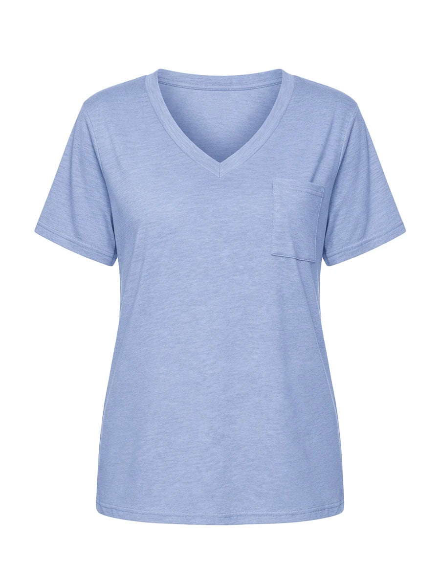 Tankaneo Women's Loose Fit V-Neck T-Shirt