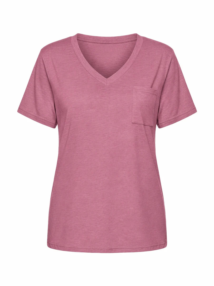 Tankaneo Women's Loose Fit V-Neck T-Shirt