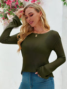 Tankaneo Women's Sheer Boat Neck Knit Top