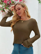 Tankaneo Women's Sheer Boat Neck Knit Top