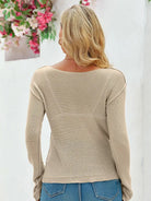 Tankaneo Women's Sheer Boat Neck Knit Top
