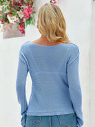 Tankaneo Women's Sheer Boat Neck Knit Top