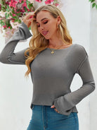 Tankaneo Women's Sheer Boat Neck Knit Top