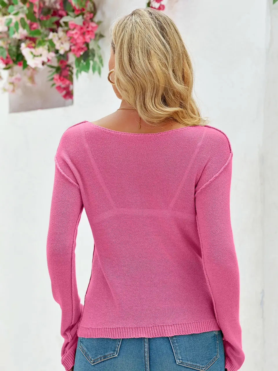 Tankaneo Women's Sheer Boat Neck Knit Top