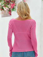 Tankaneo Women's Sheer Boat Neck Knit Top