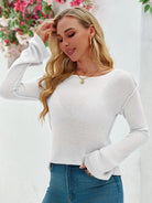 Tankaneo Women's Sheer Boat Neck Knit Top