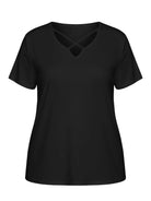 Tankaneo Women's Cross-Front V-Neck T-Shirt