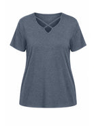 Tankaneo Women's Cross-Front V-Neck T-Shirt