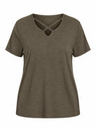 Tankaneo Women's Cross-Front V-Neck T-Shirt