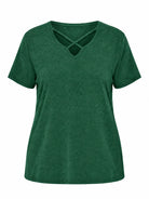 Tankaneo Women's Cross-Front V-Neck T-Shirt