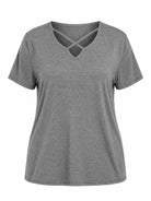 Tankaneo Women's Cross-Front V-Neck T-Shirt