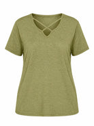 Tankaneo Women's Cross-Front V-Neck T-Shirt