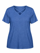 Tankaneo Women's Cross-Front V-Neck T-Shirt