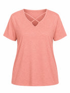 Tankaneo Women's Cross-Front V-Neck T-Shirt