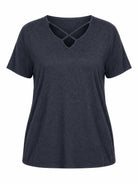 Tankaneo Women's Cross-Front V-Neck T-Shirt