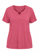 Tankaneo Women's Cross-Front V-Neck T-Shirt