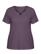 Tankaneo Women's Cross-Front V-Neck T-Shirt