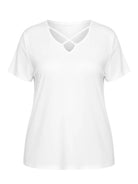 Tankaneo Women's Cross-Front V-Neck T-Shirt