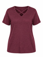 Tankaneo Women's Cross-Front V-Neck T-Shirt