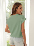 Tankaneo Women's Rolled Sleeve Cropped T-Shirt
